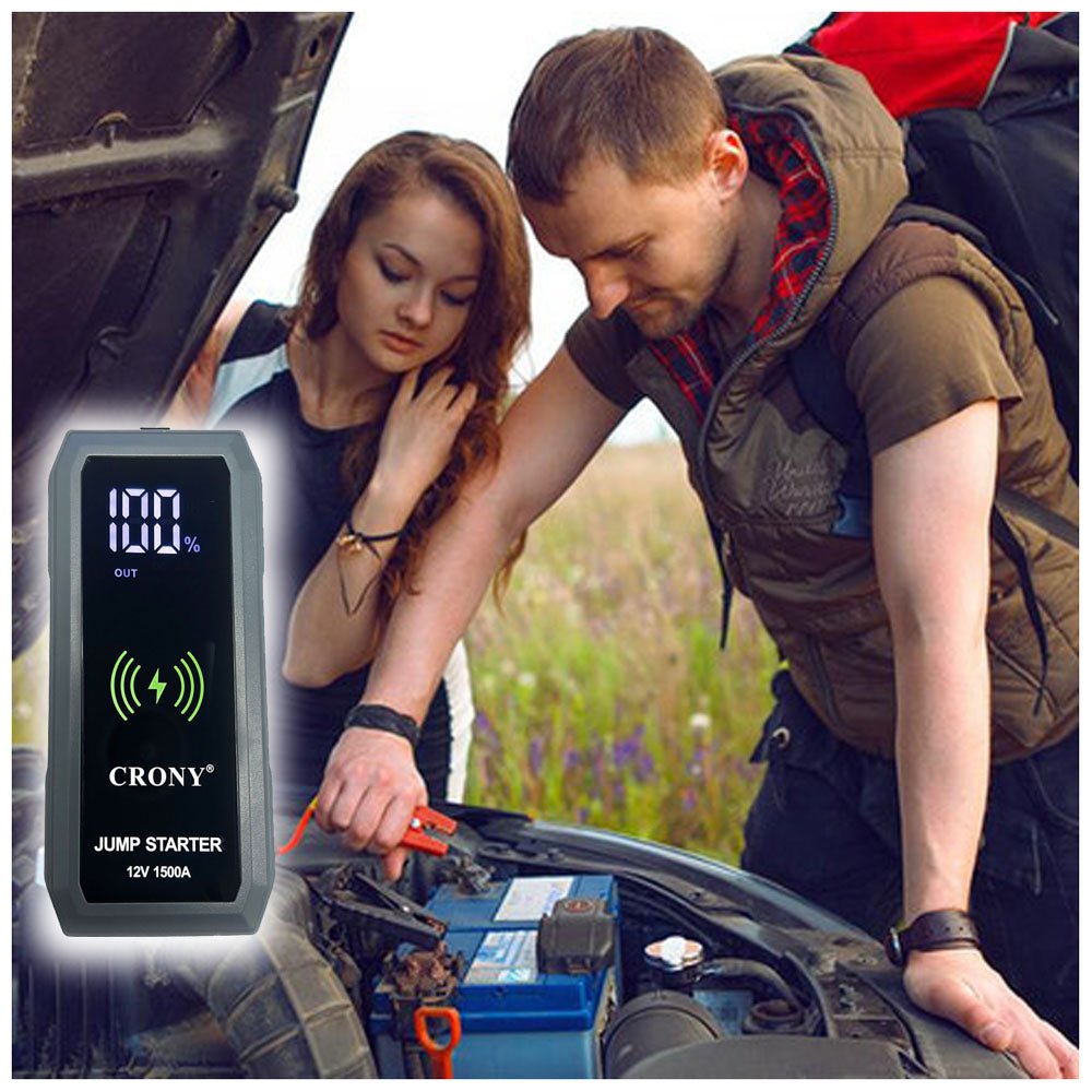CRONY S606 Super Jumper Starter 12V Auto Car Battery Portable Jump Starter Power Station with wireless charging function - Edragonmall.com