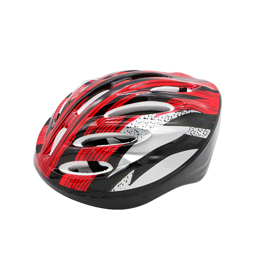 red and black bike helmet