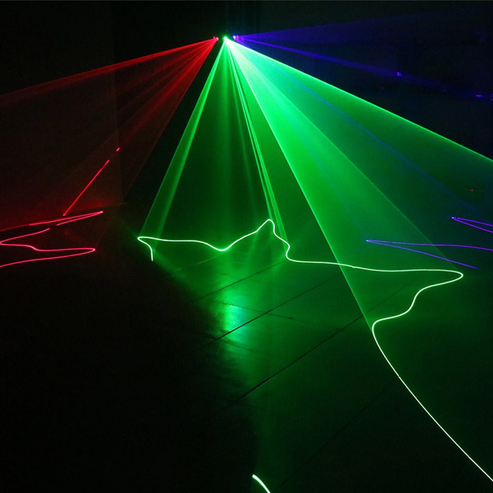 CRONY Sectorial 3 hole red green blue laser light Colorful Fan Beam Pattern Led Lights RGB Disco Laser Stage Lighting For Party - Edragonmall.com