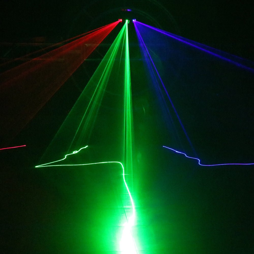 CRONY Sectorial 3 hole red green blue laser light Colorful Fan Beam Pattern Led Lights RGB Disco Laser Stage Lighting For Party - Edragonmall.com