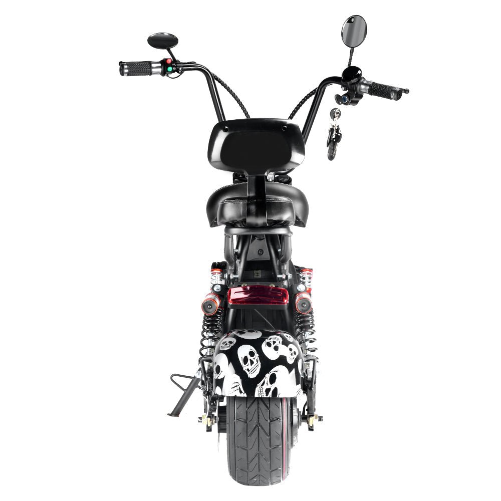 CRONY Small Harley two seat big tires with BT 1000w 60KM/H high power two wheels adult electric scooter motorcycle | Camouflage Blue - Edragonmall.com