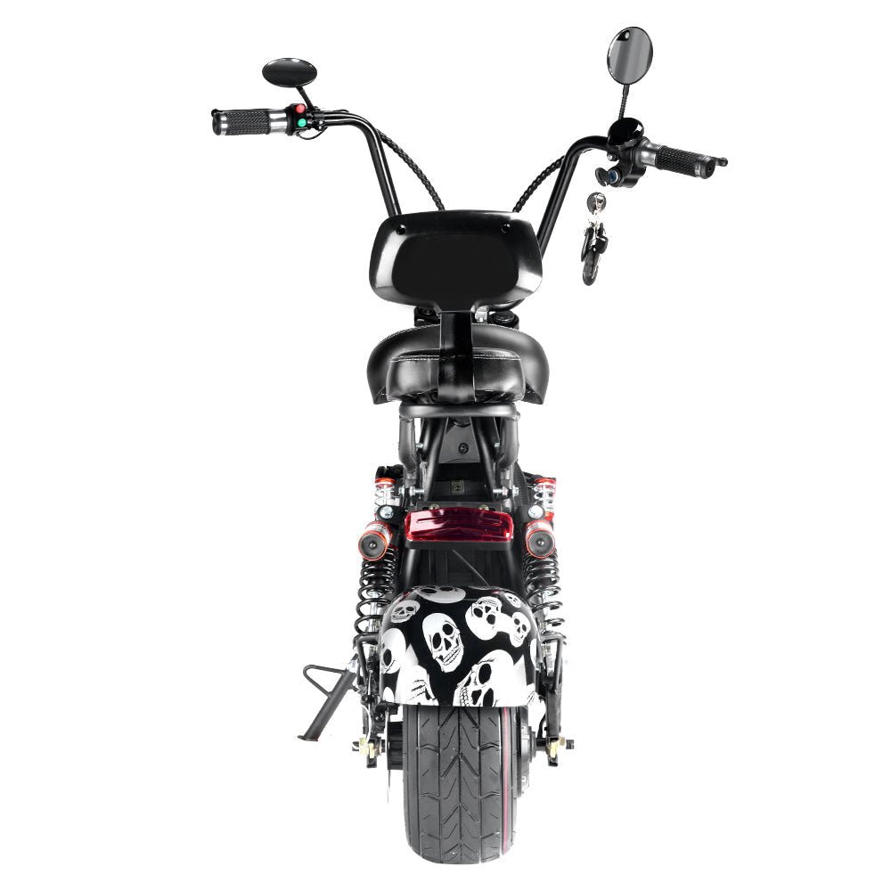 CRONY Small Harley two seat big tires with BT 1000w 60KM/H high power two wheels adult electric scooter motorcycle | orange - Edragonmall.com