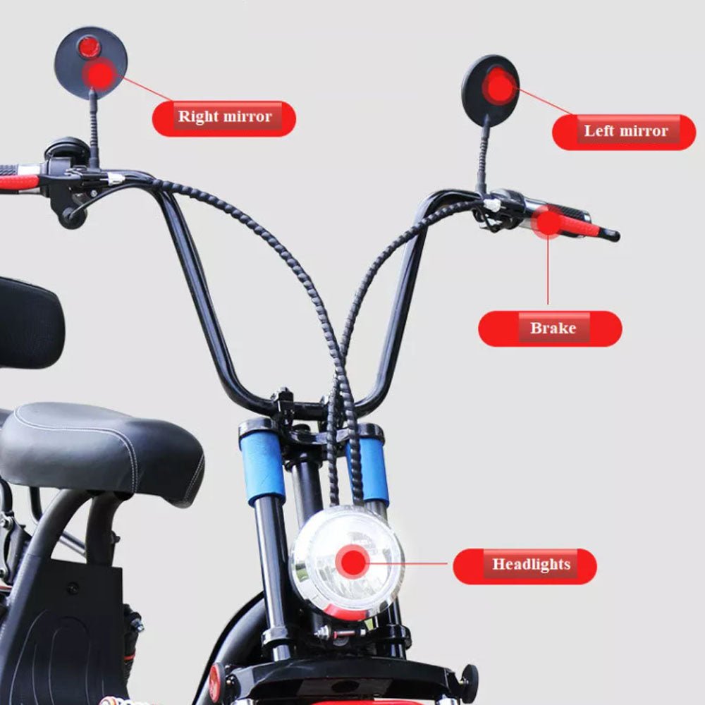 CRONY Small Harley two seat big tires with BT 1000w 60KM/H high power two wheels adult electric scooter motorcycle | orange - Edragonmall.com
