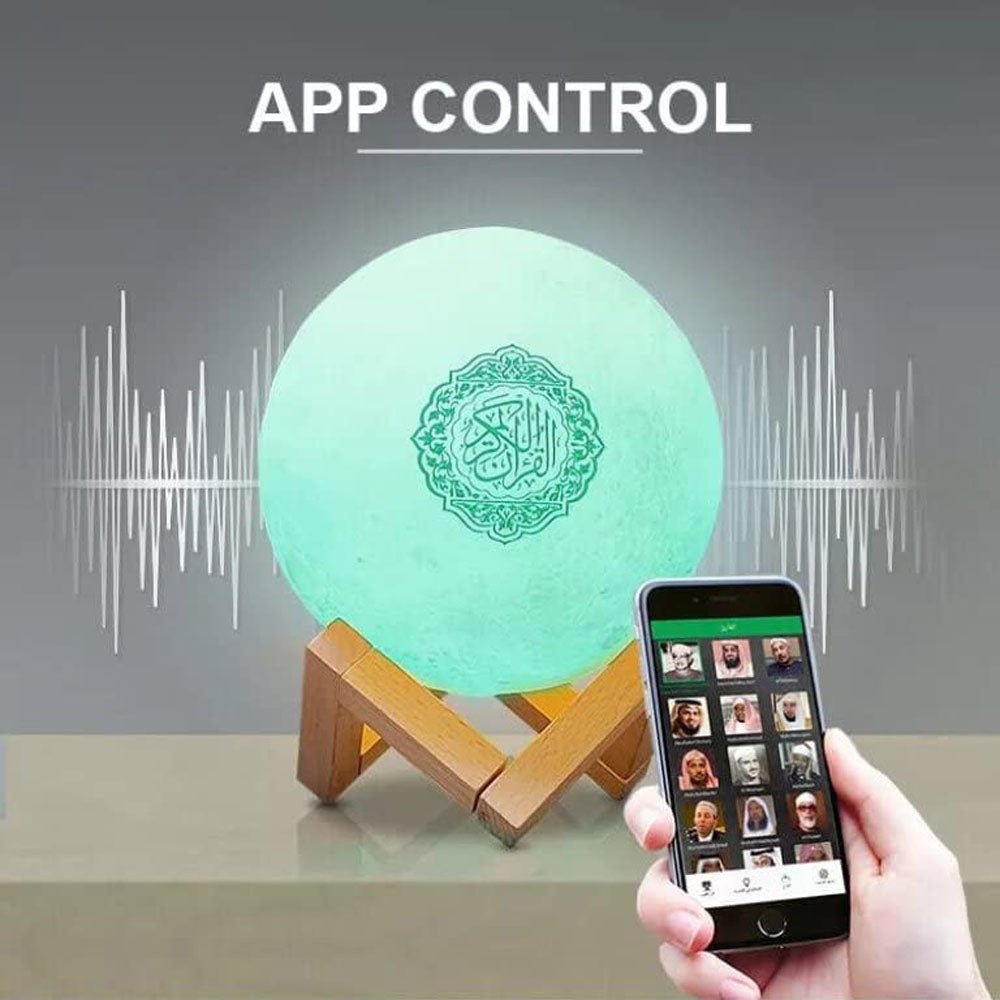 CRONY SQ-520 Moon Lamp Quran Speaker With Remote And USB Cable White/Beige - Edragonmall.com