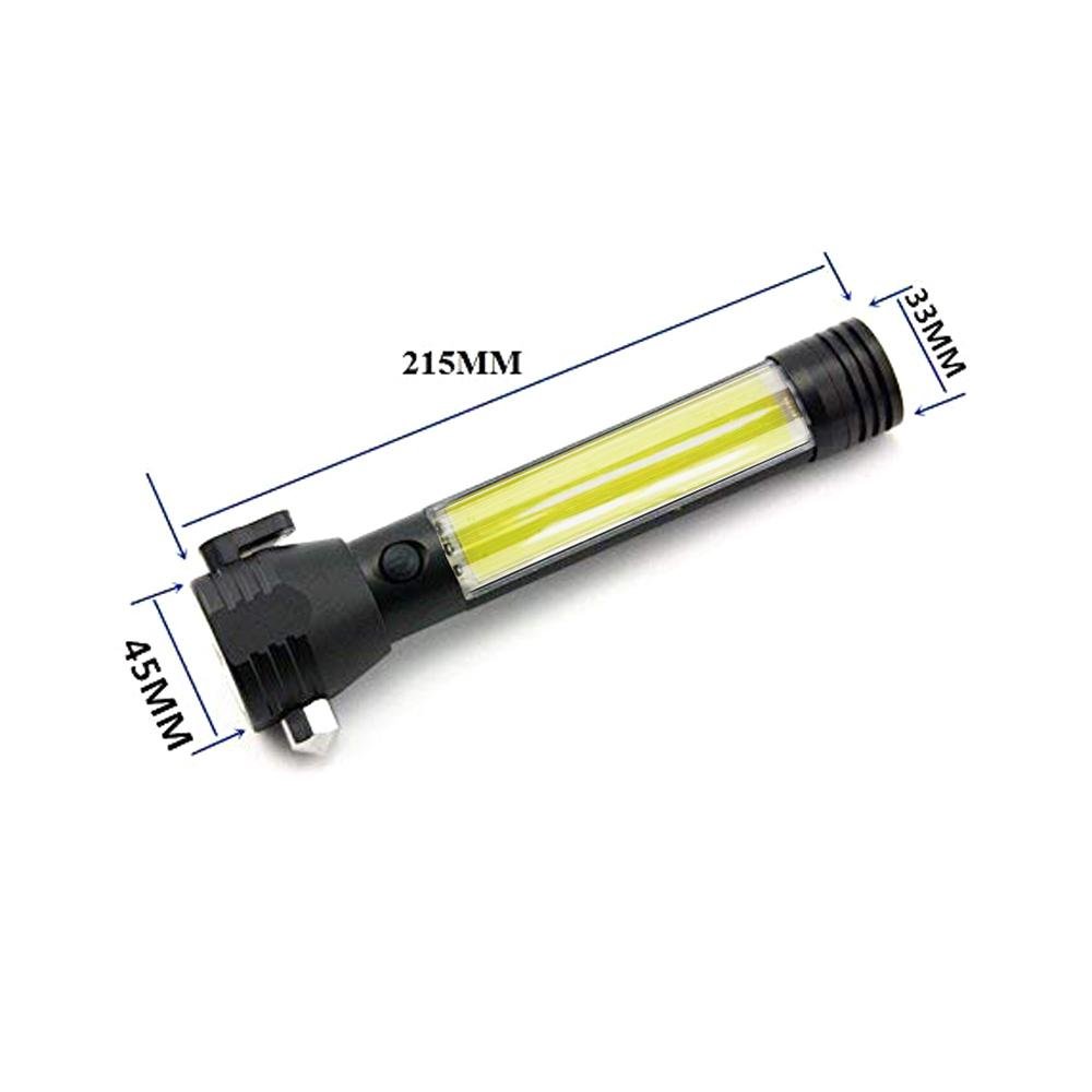 CRONY T09 Solar Usb Rechargeable Led Flashlight Solar Portable Hand Light Car Emergency Rescue Hammer Tool Safety Escape Hammer Compass - Edragonmall.com