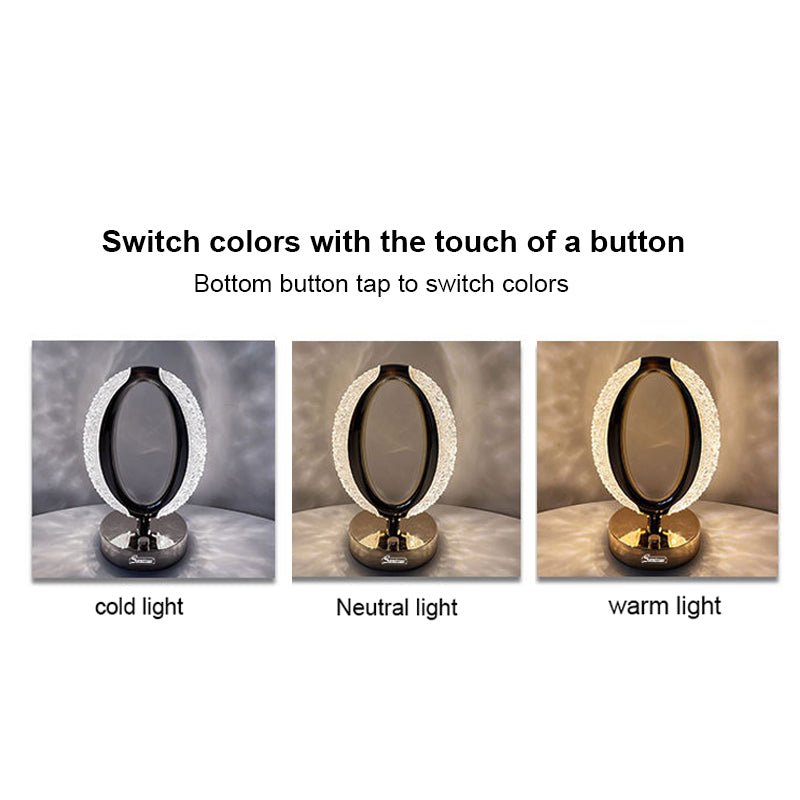 CRONY Three-color touch charging star eye lamp Modern Luxury Crystal Desk Lamp Bedroom Portable Night Light - Edragonmall.com