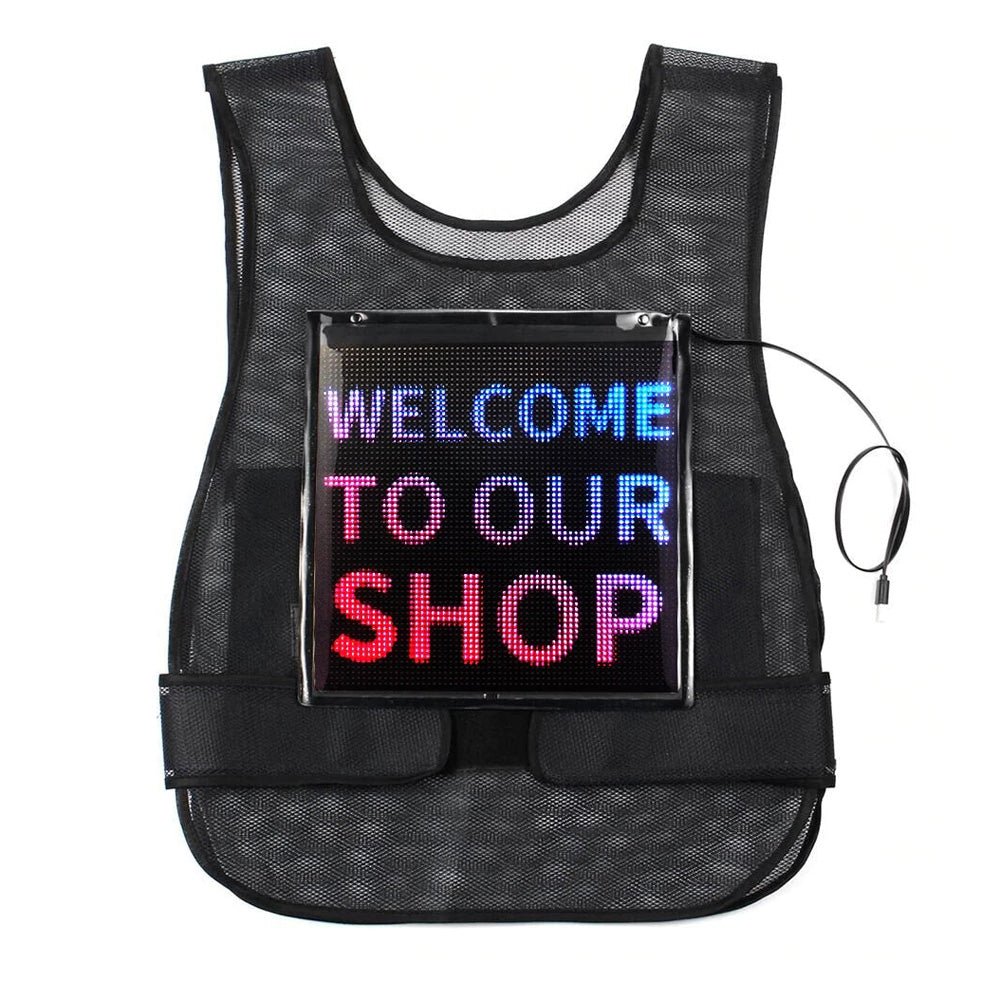 CRONY us-b005 LED display waistcoat Bios led | professional advertising | LED matrix LED screen panel vest | HD advertising board display AD Jacket - Edragonmall.com