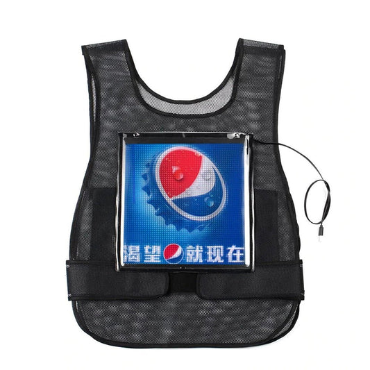 CRONY us-b005 LED display waistcoat Bios led | professional advertising | LED matrix LED screen panel vest | HD advertising board display AD Jacket - Edragonmall.com