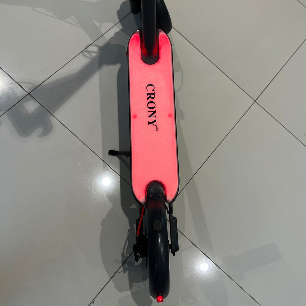 CRONY M365 Foldable Electric Scooter with Front Suspension Durable 7-Colors LED Deck Lights for Adults Kids