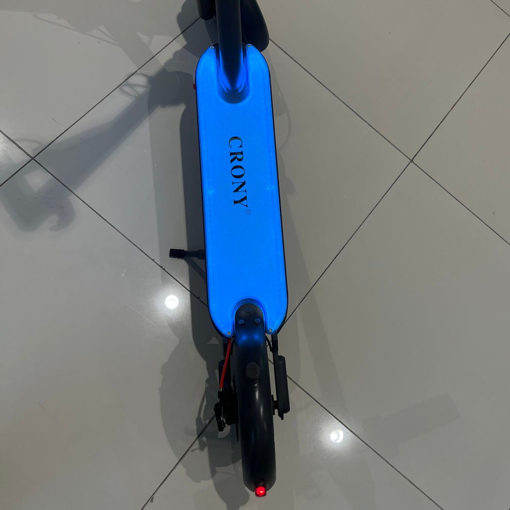 CRONY M365 Foldable Electric Scooter with Front Suspension Durable 7-Colors LED Deck Lights for Adults Kids