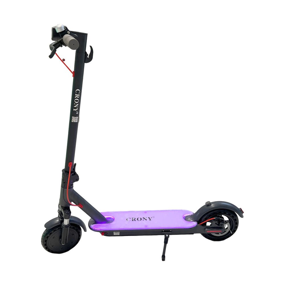 CRONY M365 Foldable Electric Scooter with Front Suspension Durable 7-Colors LED Deck Lights for Adults Kids