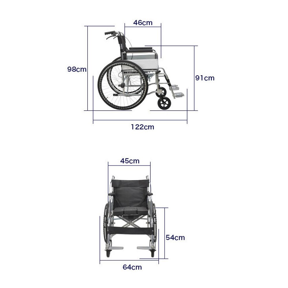 CRONY XT-T-007 Hand-pushed wheelchair With toilet Convenient four-brake wheelchair, multifunctional folding wheelchair - Edragonmall.com