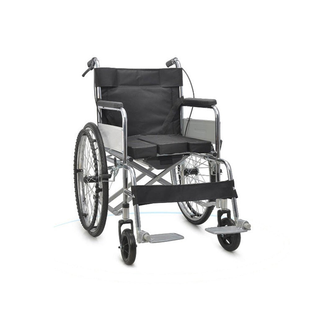 CRONY XT-T-007 Hand-pushed wheelchair With toilet Convenient four-brake wheelchair, multifunctional folding wheelchair - Edragonmall.com