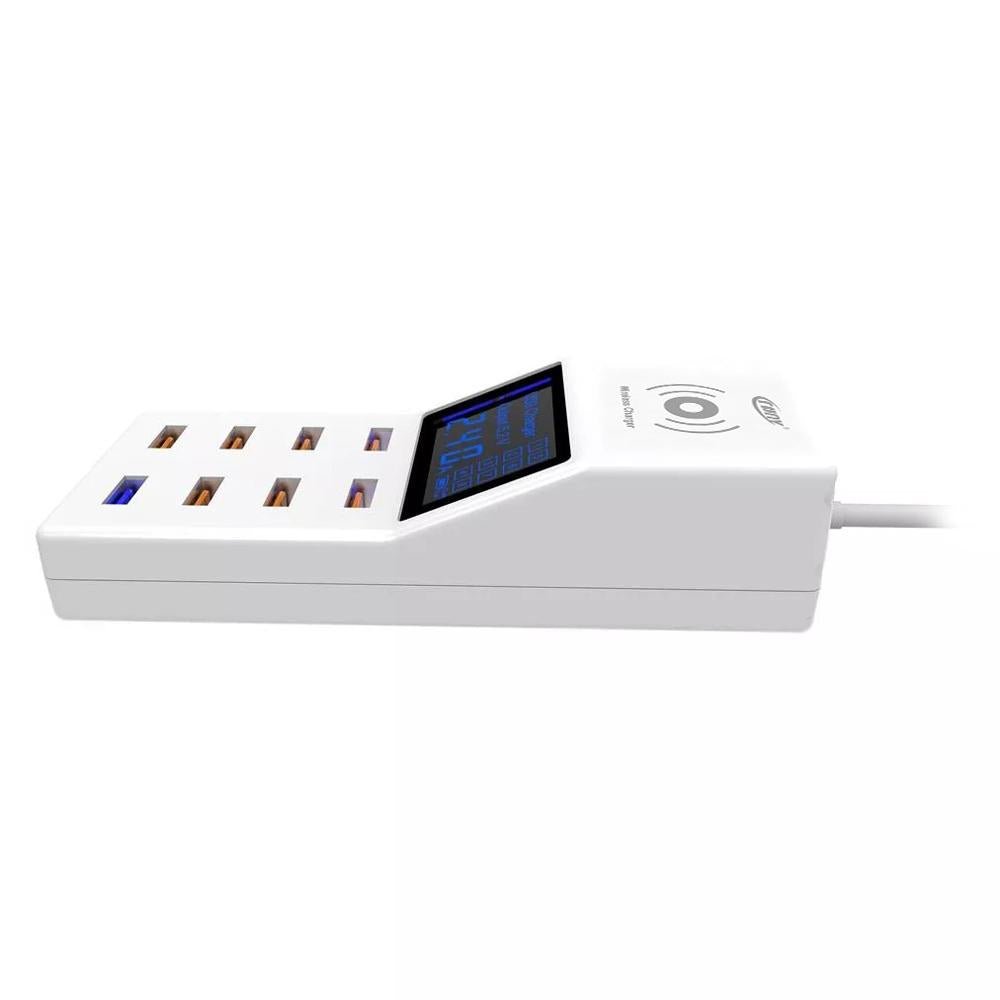 CRONY YC-CDA6W socket 8USB Wireless charging With Display QC3.0 Smart Wireless Fast Charger for iPhone X S9 Mi6 - Edragonmall.com