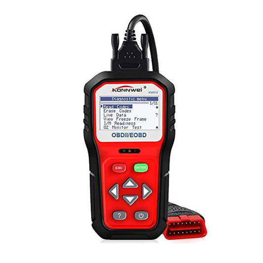 KONNWEI KW818 OBD2 Scanner 2.8" Large Screen OBDII Code Reader with Battery Test Function for All 1996 and Newer OBD II Protocol Cars - Edragonmall.com