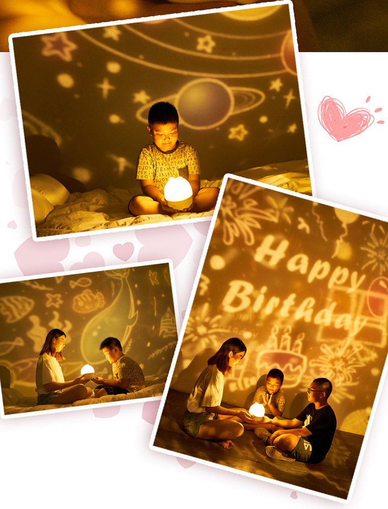 lucky star 8 kinds of pattern light Starry sky projector lamp night light romantic rotating music table lamp - Edragonmall.com
