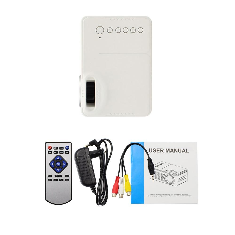 Mini Projector, LCD Display LED Portable Projector, Home Theater Cinema USB Children Video Media Player -RD-814 -White - Edragonmall.com