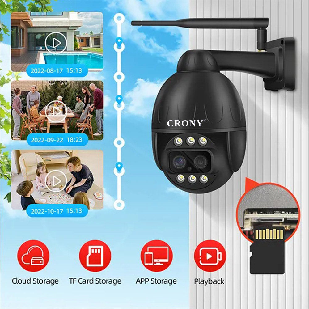 كاميرا CRONY VST-DL26G-3IN1-4MP-10X 4G بعدسة مزدوجة 4K WiFi/Lan/4G GSM Pan Tilt Zoom كاميرا أمان ذكية
