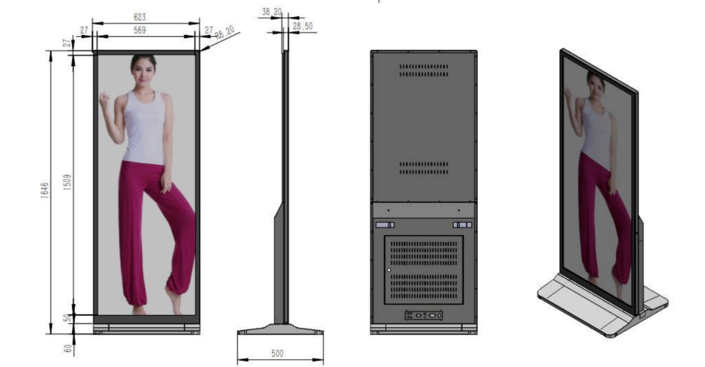 CRONY TX64-2 64inch Advertising machine vertical full screen LCD touch screen advertising player indoor digital signage LCD display