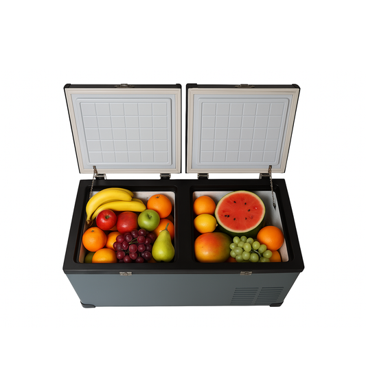 CRONY BCD80 80L Portable Car Refrigerator Freezer for RV Truck Outdoor Use with LCD Temperature Control -20 to 10 Celsius