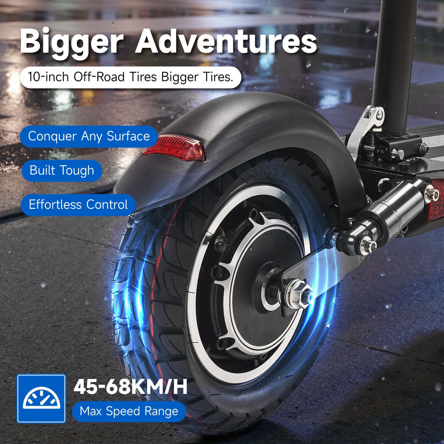 CRONY V10 Big Display+Seat Electric Scooter 1200W Motor 48V/14AH Battery 25-35KM Range Disc Brakes Front/Rear Suspension-2