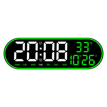 CRONY 8021 Clock Digital Wall Clock Alarm Clock Wall Mounted Adjustable Temperature Digital Clock Remote Control for Home