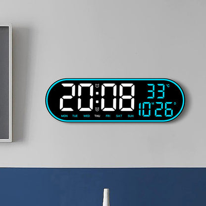 CRONY 8021 Clock Digital Wall Clock Alarm Clock Wall Mounted Adjustable Temperature Digital Clock Remote Control for Home