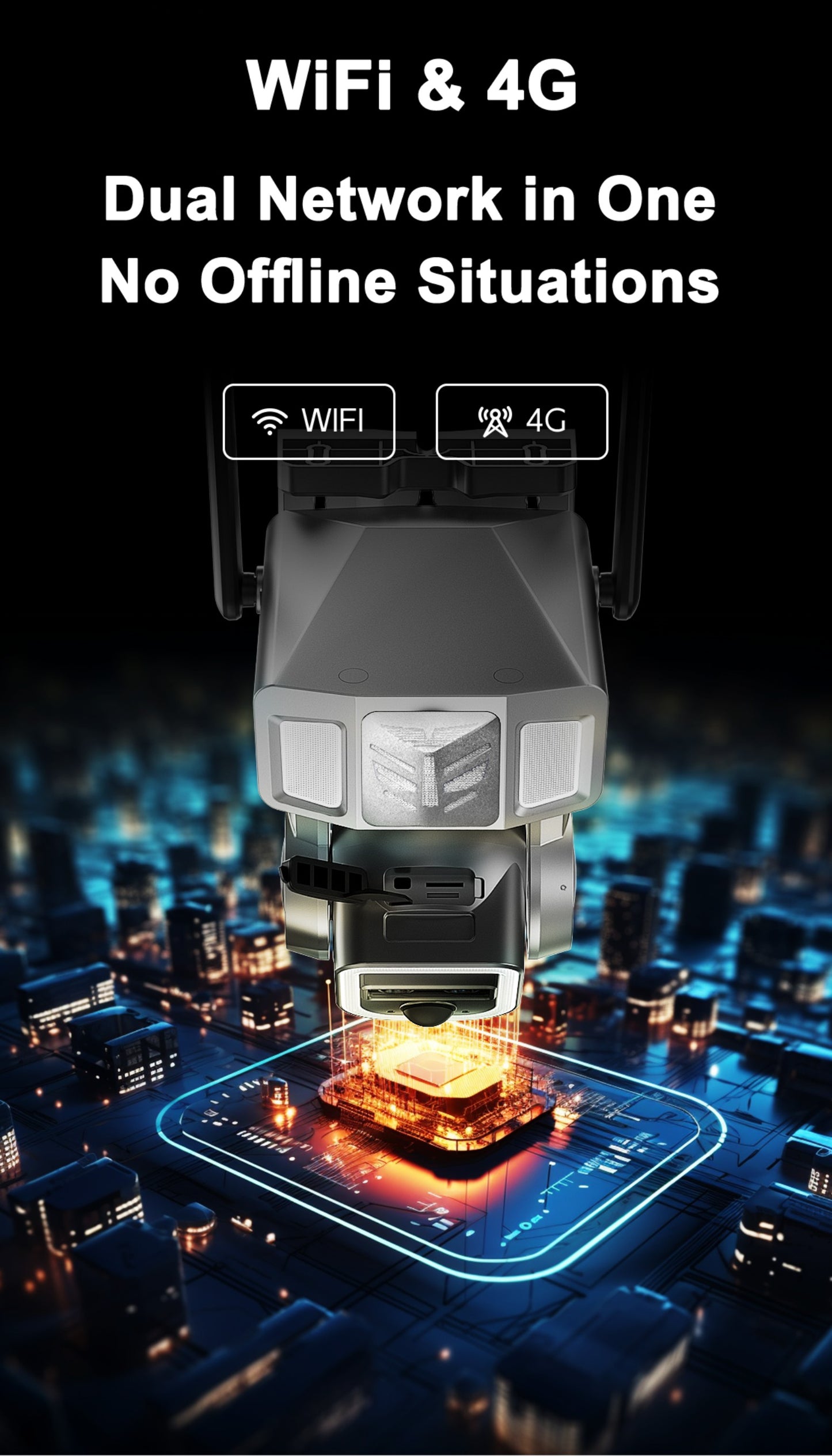 CRONY Y7B 4G-4K-8MP Solar Dual-lens Continuous Zoom Camera
