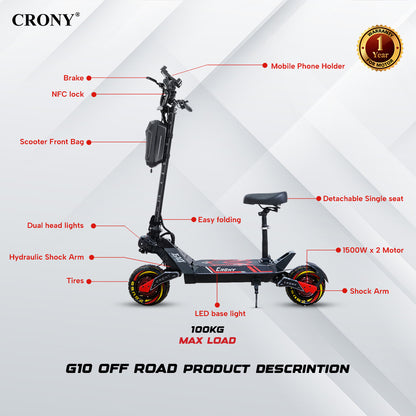 CRONY G10 Off Road Dual Motor E-Scooter