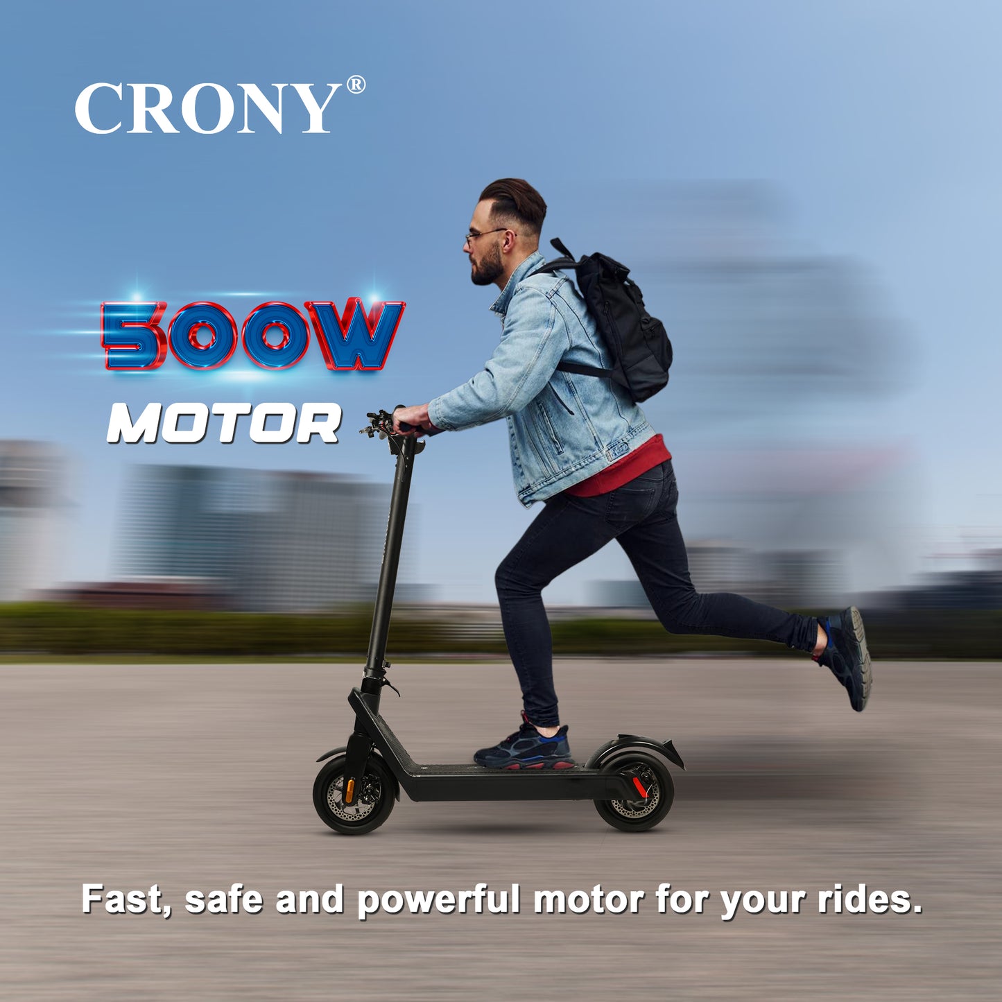 CRONY X9 Plus Folding E-scooter 500W 36V 15.6AH 35-65KM Range Disc Brakes Aluminum Alloy Frame LCD Display LED Headlamp Easy Folding