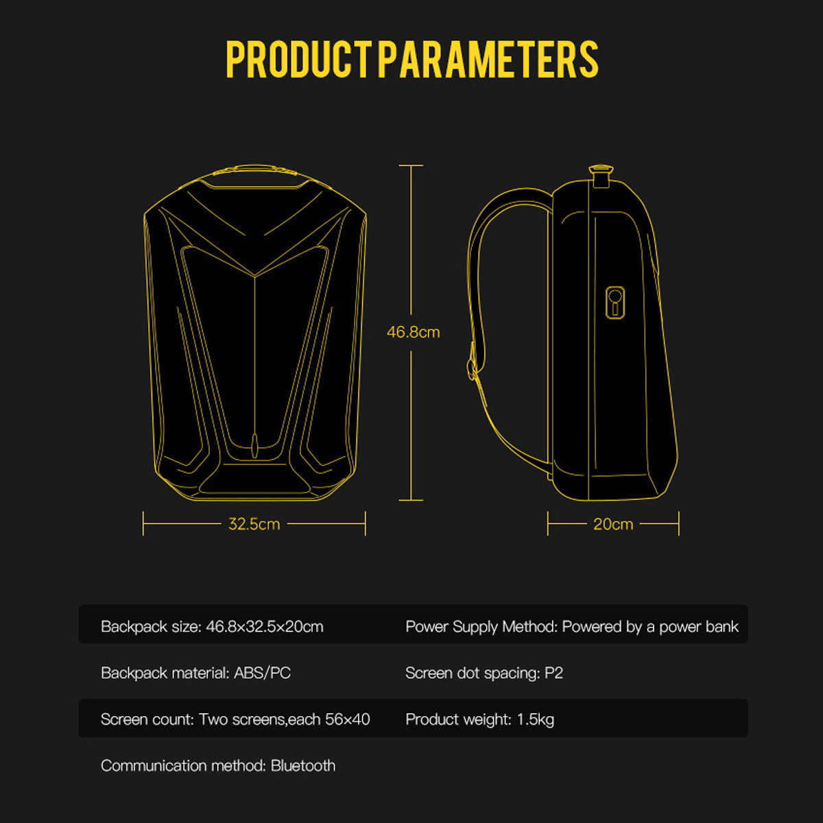 CRONY The Lone Ranger LED Display Backpack LED display backpack advertising backpack custom pattern