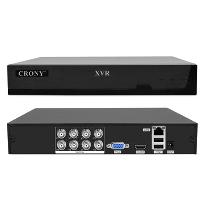 CRONY NVS008 Security Camera System 8 Channel 5MP Outdoor Indoor Surveillance DVR Kit with 8pcs 5MN AHD Cameras with Audio Night Vision Motion Detection
