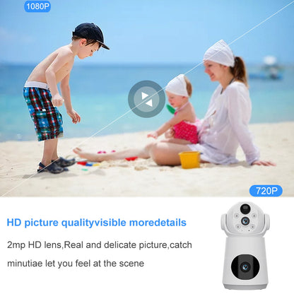 CRONY VQS003WIFI 4MP Wireless Security Camera Indoor Battery Powered WiFi Camera with Motion Detection Night Vision Two Way Audio Home Surveillance