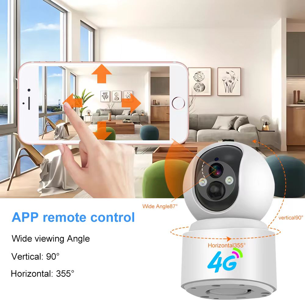 CRONY VQ001-4G 4G Wireless Security Camera Outdoor Indoor with PIR Motion Detection Night Vision Two Way Audio 1296P HD Surveillance Camera for Home Security