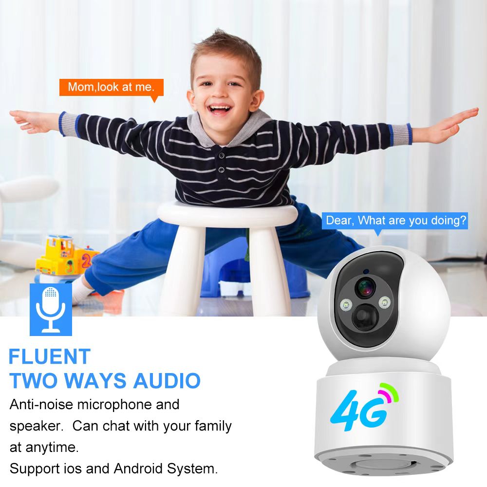 CRONY VQ001-4G 4G Wireless Security Camera Outdoor Indoor with PIR Motion Detection Night Vision Two Way Audio 1296P HD Surveillance Camera for Home Security