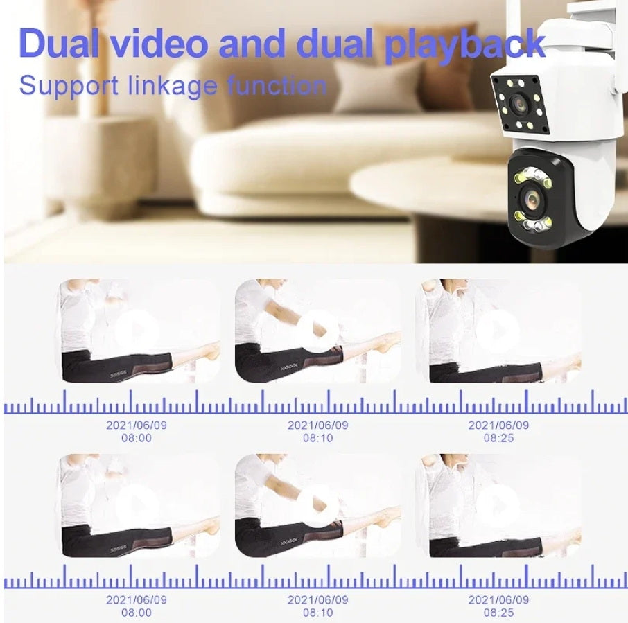CRONY A3 WiFi 4K Binocular Security Camera Outdoor Indoor AI Motion Detection Color Night Vision 2-Way Audio Waterproof 360° PTZ Surveillance Cam with LED IR Light for Home ICAM365 App