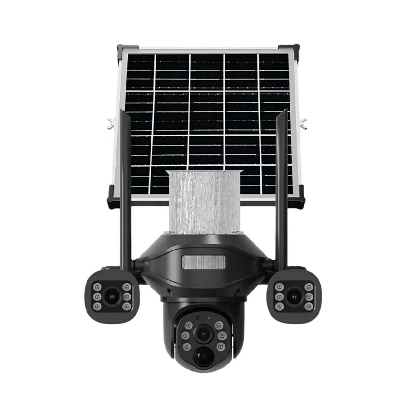 كروني TB02-4G-4K تطبيق V380 PRO ضوء شارع شمسي كاميرا بثلاث رؤوس 4G 5MP مقاوم للماء في الهواء الطلق IP65 عدسة مزدوجة رؤية ليلية صوت ثنائي الاتجاه