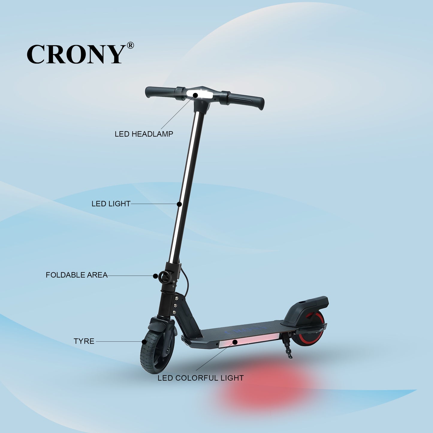 سكوتر كيدز CRONY S32 S31 130 واط 6.3 بوصة عجلة سرعة قصوى 16 كم/س بطارية 21 فولت تصميم سهل الطي