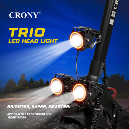 CRONY T4 Electric Scooter Big LCD Display With Seat 2000W Motor Smart App Control Triple LED Headlamps & Foldable Design with Smart Lock & Flashing Mode Front/Rear Suspension