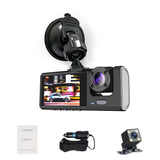 CRONY  S11 Three-Camera 1920*1080 pushbutton dashcam 1080P DVR Dashcam Front Indoor and Rear View Camera Driving Recorder