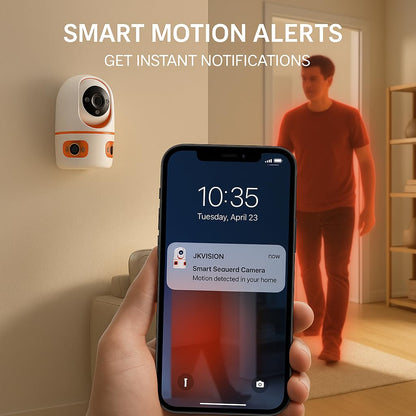 CRONY JF3M Wireless Security Camera Triple Lens PTZ WiFi Indoor Outdoor Home Surveillance 6MP Night Vision Motion Detection