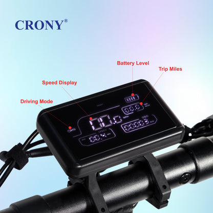 CRONY T4 Electric Scooter Big LCD Display With Seat 2000W Motor Smart App Control Triple LED Headlamps & Foldable Design with Smart Lock & Flashing Mode Front/Rear Suspension