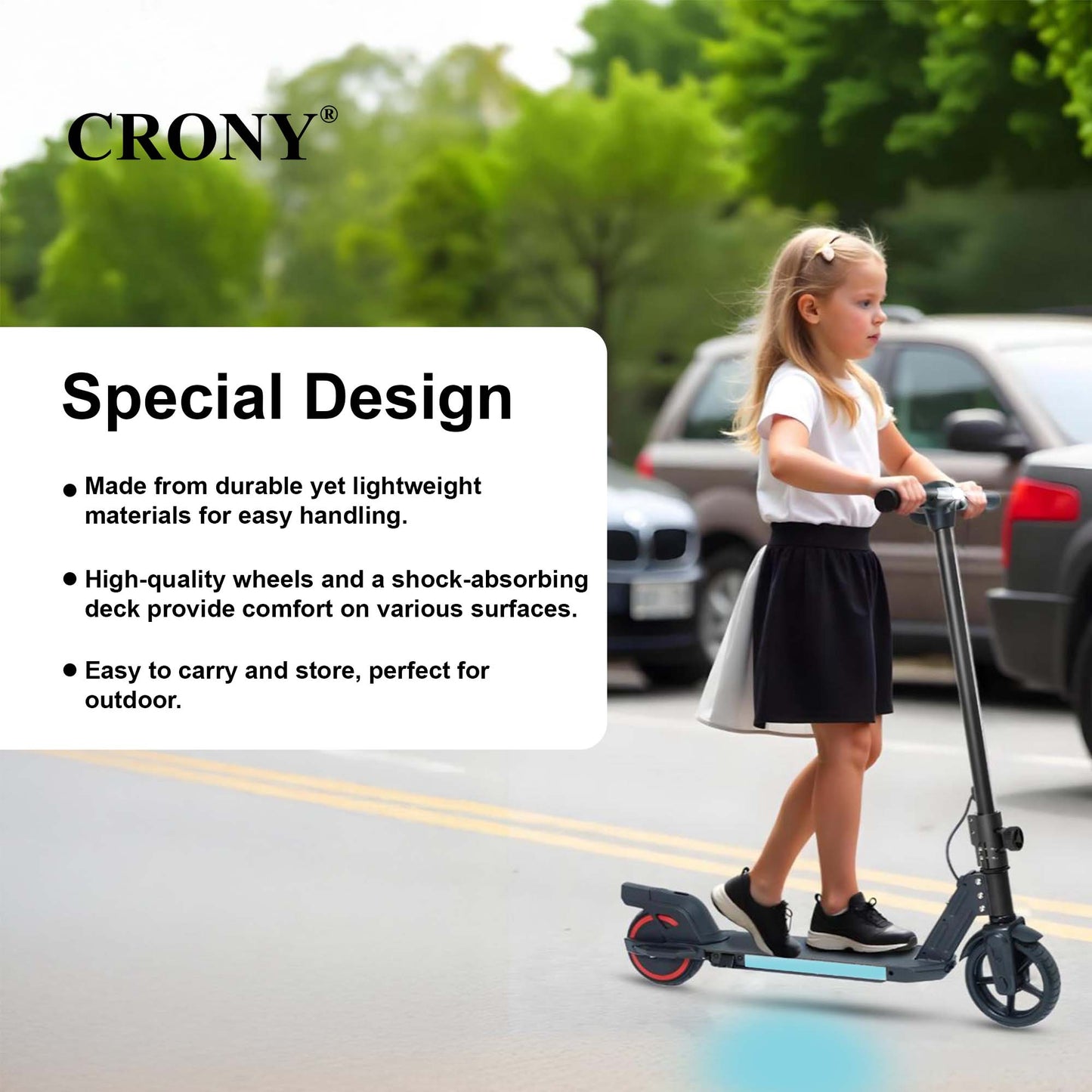 سكوتر كيدز CRONY S32 S31 130 واط 6.3 بوصة عجلة سرعة قصوى 16 كم/س بطارية 21 فولت تصميم سهل الطي