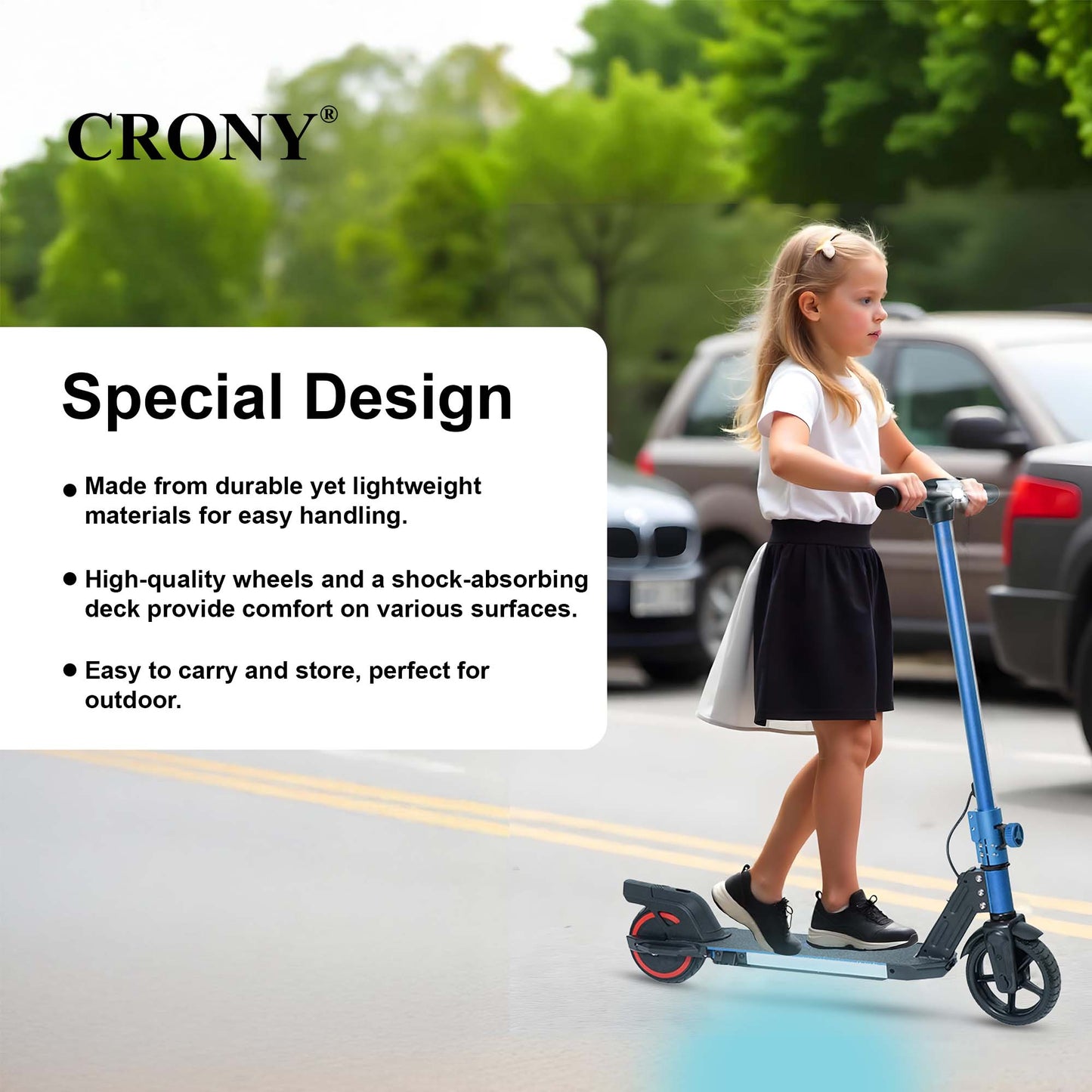 سكوتر كيدز CRONY S32 S31 130 واط 6.3 بوصة عجلة سرعة قصوى 16 كم/س بطارية 21 فولت تصميم سهل الطي