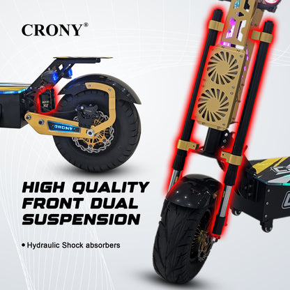 CRONY GT-13 GT13 Electric Scooter 5000Wx2 Motors 75V/31.2AH Battery 65-90KM Range Disc Brakes Front/Rear Suspension High configuration E-Scooter