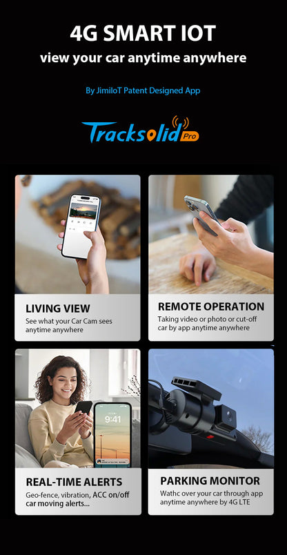 JC181 4G Dash camera  Mini Car Camera With Live Stream Dual Cameras GPS Tracking Wifi Hotspot Multiple Alarms