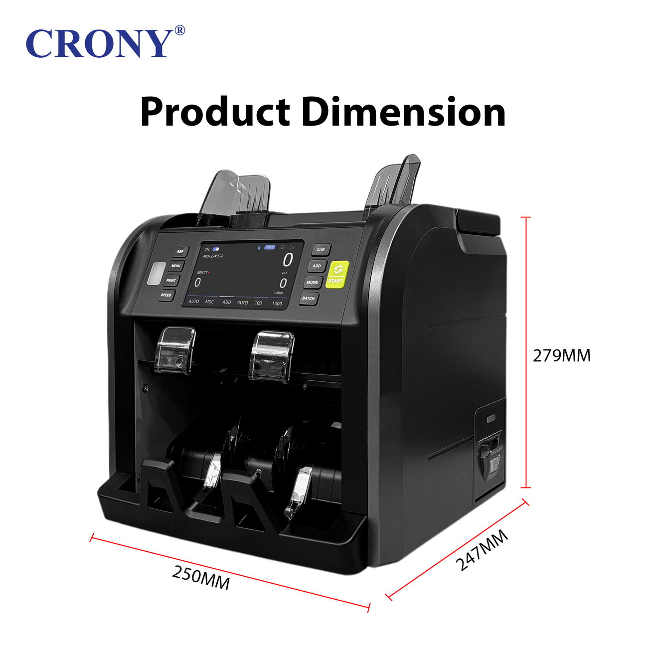 CRONY AL958 AL-958 Multi Currency Money Counter Cash Sorter Machine Banknote Counter with Fake Note Detection Money Counter