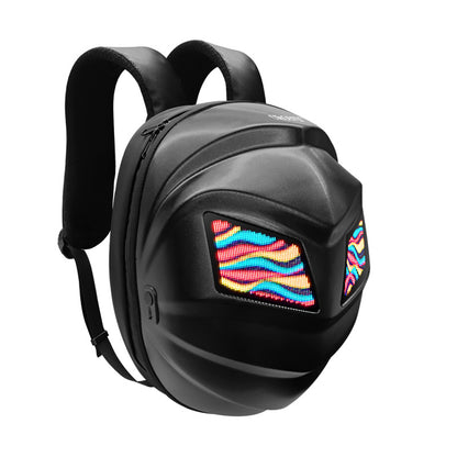 CRONY Iron Man Water transfer Crown LED Display Backpack Upgrade Iron Man LED Backpack Screen Knight Motorcycle Backpack Cool Travel Bag Scooter Bag -2