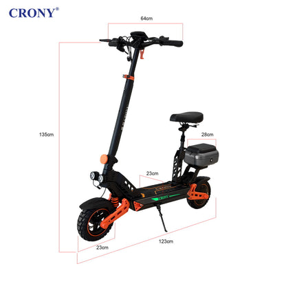 سكوتر كهربائي CRONY D2 Pro تعليق مزدوج إطار من الألمنيوم شاشة LCD بلوتوث تطبيق قابل للطي للكبار سكوتر كهربائي E