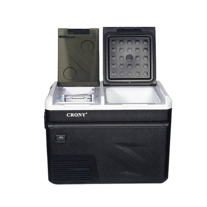 CRONY IC36 36L Home and Car Vehicle Refrigerator With Ice Machine Bottle Opener Cup Holder Car Battery Protection